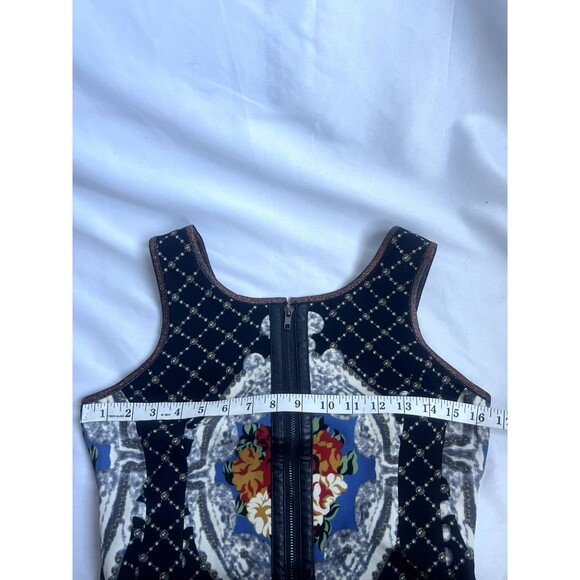 I. Madeline Y2K Fit n Flare Front Zip Dress S/M Girly Icon Quirky Flowy Colorful - Picture 9 of 11